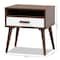 Baxton Studio Quinn White and Walnut Finished 1-Drawer Wood End Table 159-9852 - alternate 9